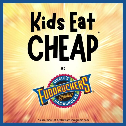 Discounted kids' meals at Fuddruckers details at bestrewardsprograms.com