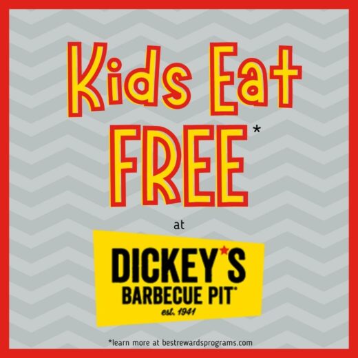 Kids Eat Free at Dickey's Barbecue Pit details at bestrewardsprograms.com