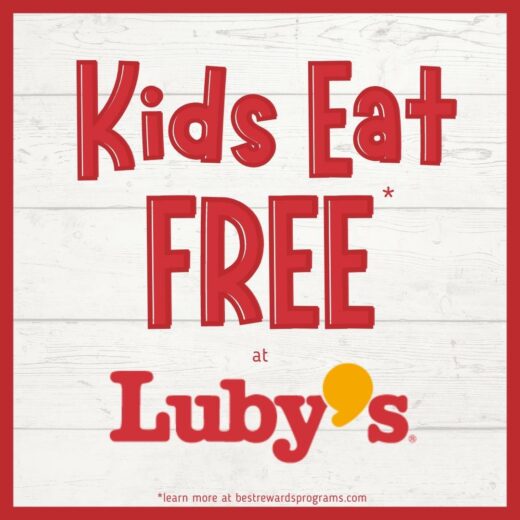 Kids Eat Free at Luby's details at bestrewardsprograms.com