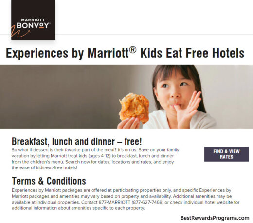 Kids Eat Free at Marriott details at bestrewardsprograms.com
