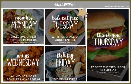 Kids Eat Free at Max & Erma's details at bestrewardsprograms.com