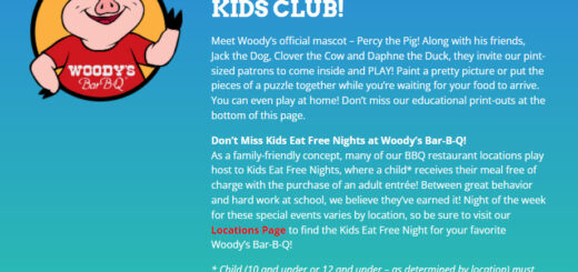Kids Eat Free at Woody's details at bestrewardsprograms.com