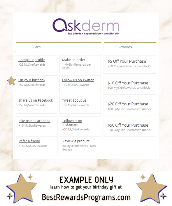 askderm Birthday Gift - BestRewardsPrograms.com #askderm