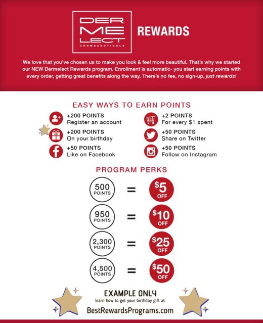 DERMELECT Free Birthday Gift - details at BestRewardsPrograms.com #DERMELECT