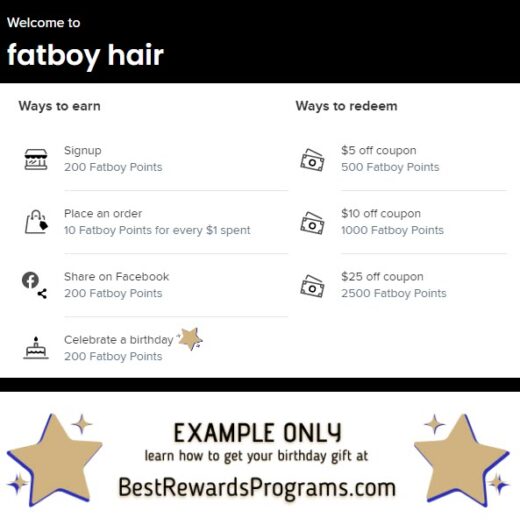 Fatboy Hair Free Birthday Gift - details at BestRewardsPrograms.com #fatboyhair