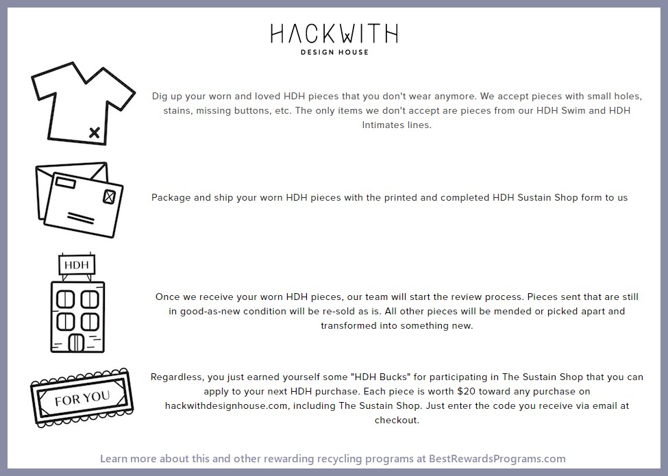 Recycle for Rewards offer at Hackwith Design House