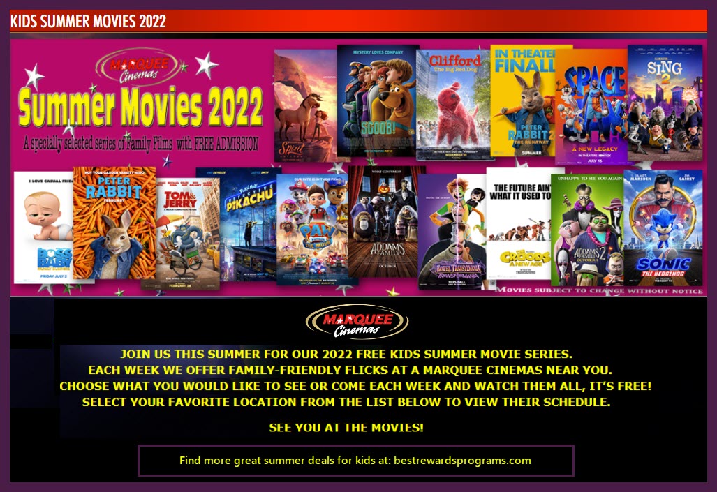🎞️ FREE Admission at Marquee Cinemas for Summer Movies 2023