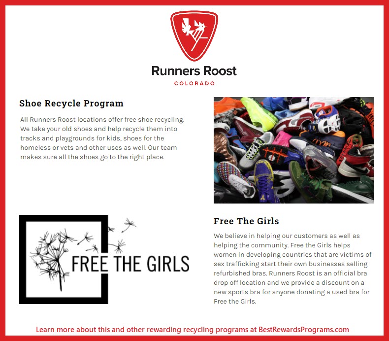 Recycle for Rewards offer at Runners Roost