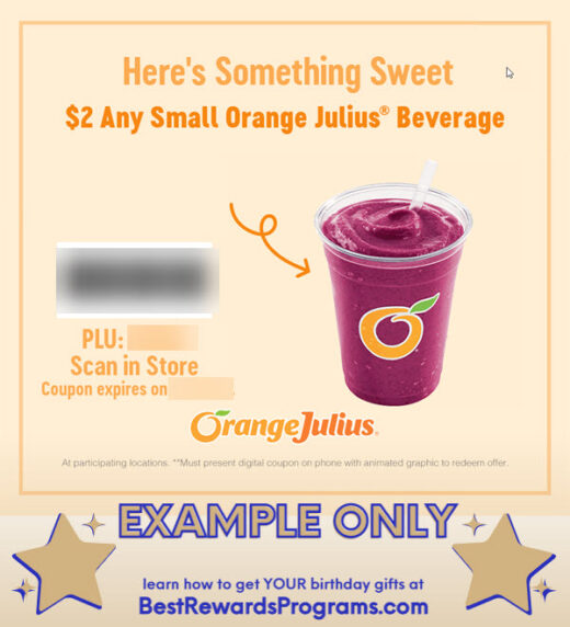 Orange Julius Free Birthday Gift ? Best Rewards Programs