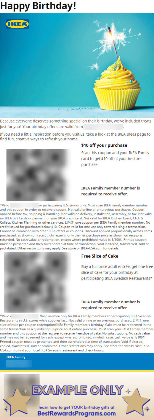 Free IKEA Birthday Gifts for IKEA Family Members