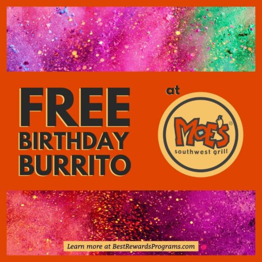 Moe Southwest Grill menu birthday burrito