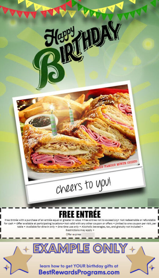 Free Birthday Meal at Bennigan's ?️ Best Rewards Programs