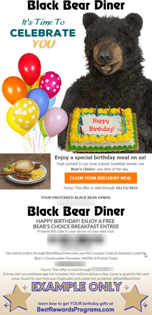 Get a Free Birthday Gift at Black Bear Diner!