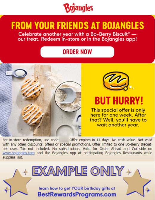 Free Birthday Biscuit at Bojangles ? Best Rewards Programs