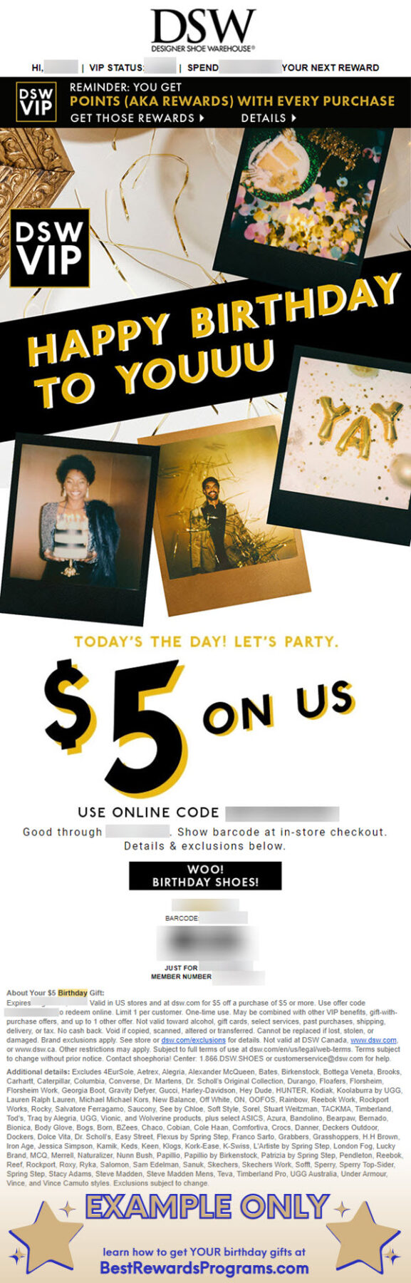 Free Birthday Gift at DSW Designer Shoe Warehouse