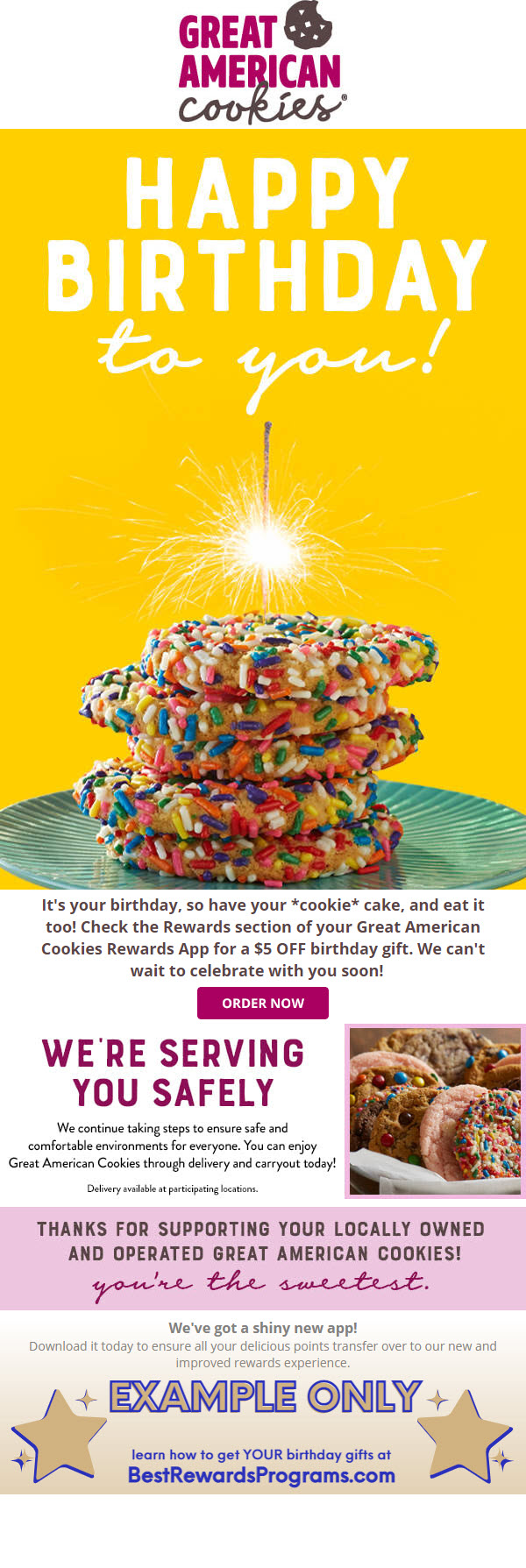 Get a Free Birthday Gift at Great American Cookies 🍪🎉