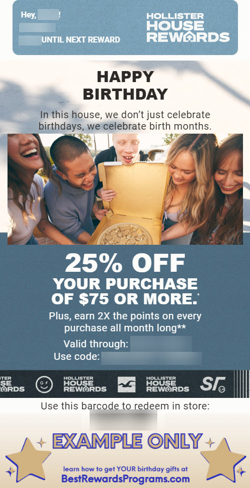 Hollister birthday coupon on sale code