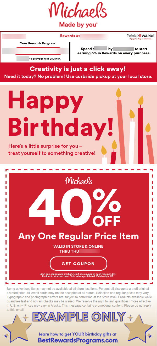 Michael's 40% off coupon