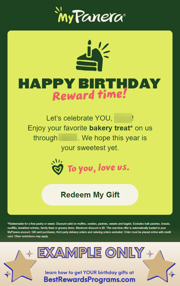 Free Birthday Gift at Panera Bread 🍰 Best Rewards Programs