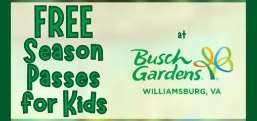 Free Season Passes for Preschool Kids at Busch Gardens Williamsburg VA