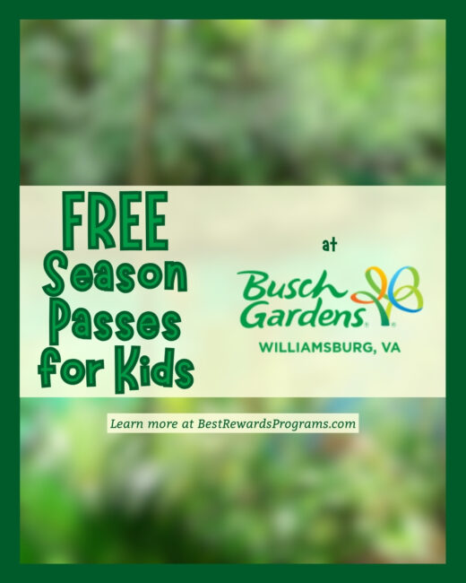 Free Season Passes for Preschool Kids at Busch Gardens Williamsburg VA