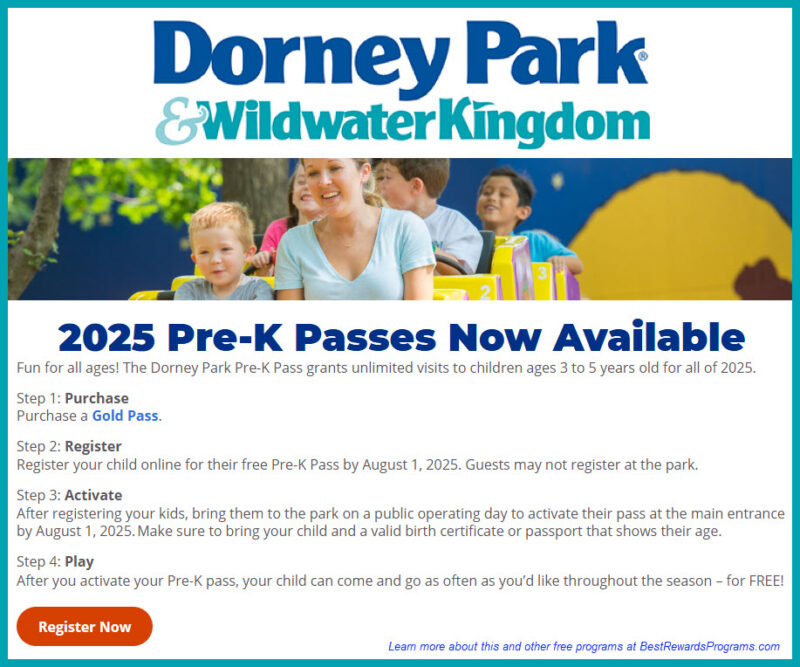 Free Kids Season Passes at Dorney Park