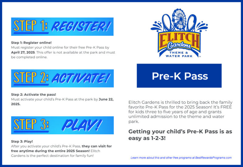 Free Season Passes for Kids at Elitch Gardens Colorado