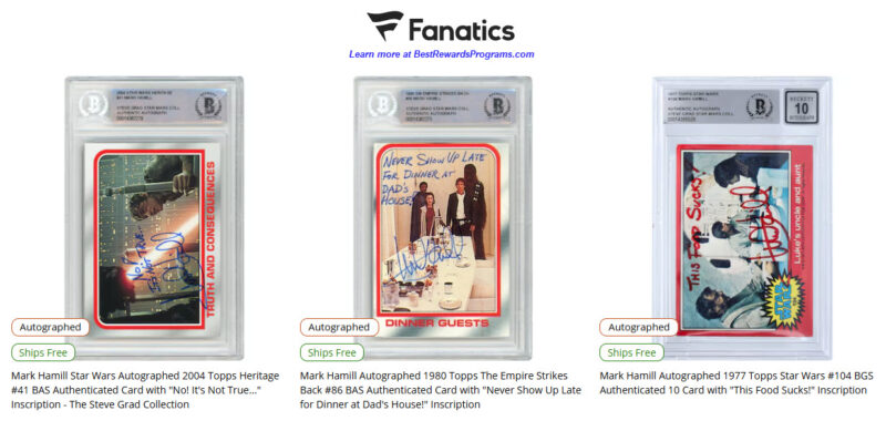 Autographed and Authenticated Star Wars Cards