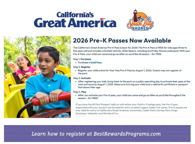 FREE Passes for Preschool Kids at California's Great America