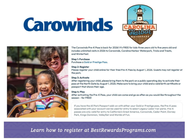 FREE Season Passes for Preschool Kids at Carowinds