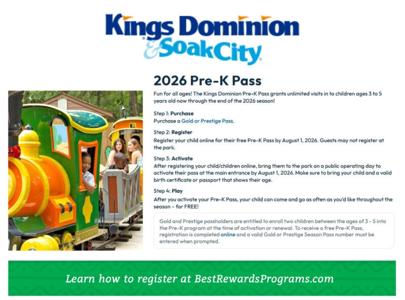 FREE Preschool Passes for Kids at Kings Dominion & Soak City