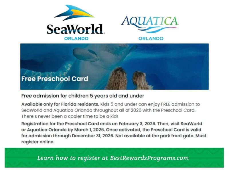 Free Season Passes for Preschool Kids at SeaWorld Orlando FL
