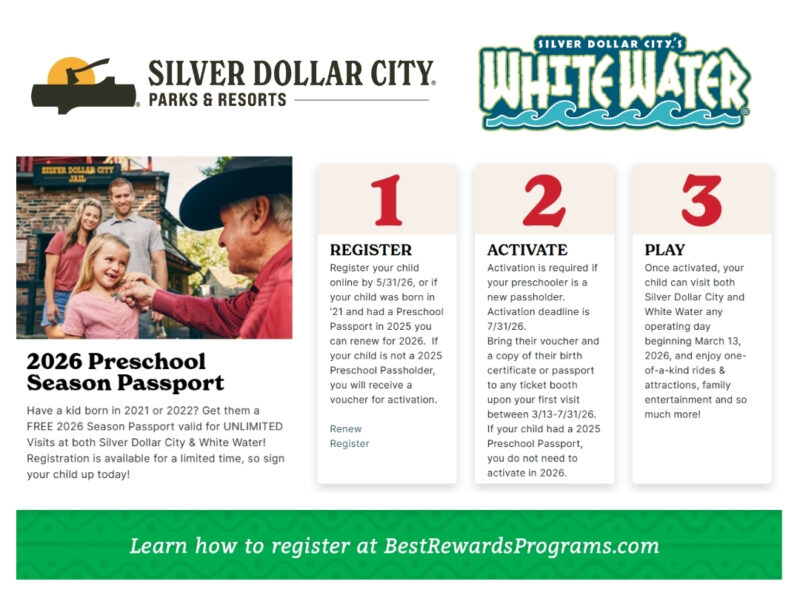 FREE Preschool Passes for Kids at Silver Dollar City