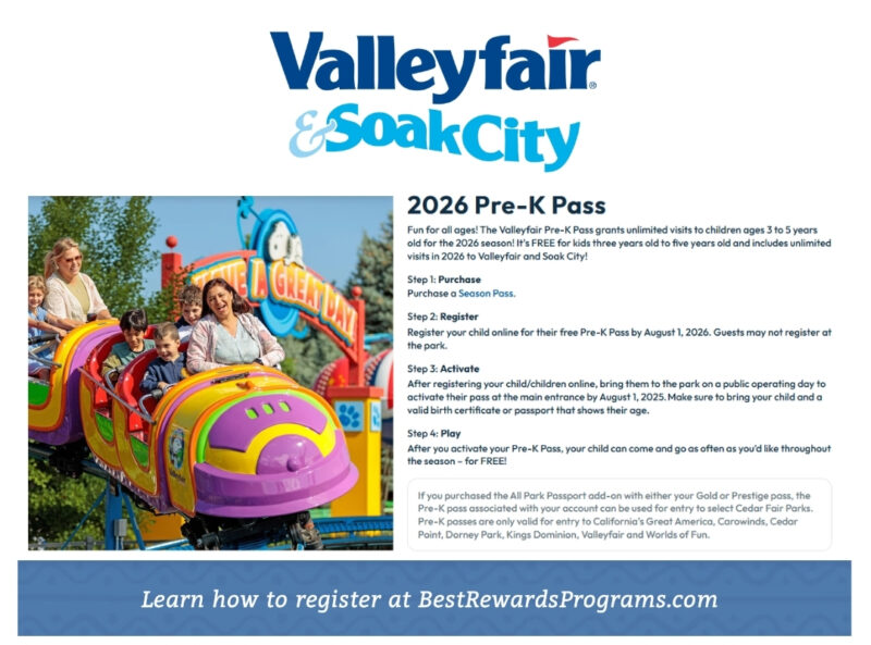 FREE Preschool Passes for Kids at Valleyfair and Soak City