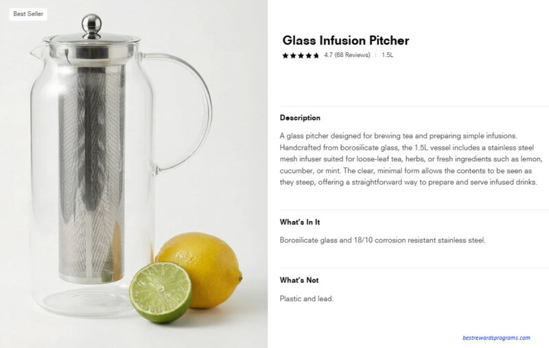 National Iced Tea Day Glass Infusion Pitcher by Public Goods